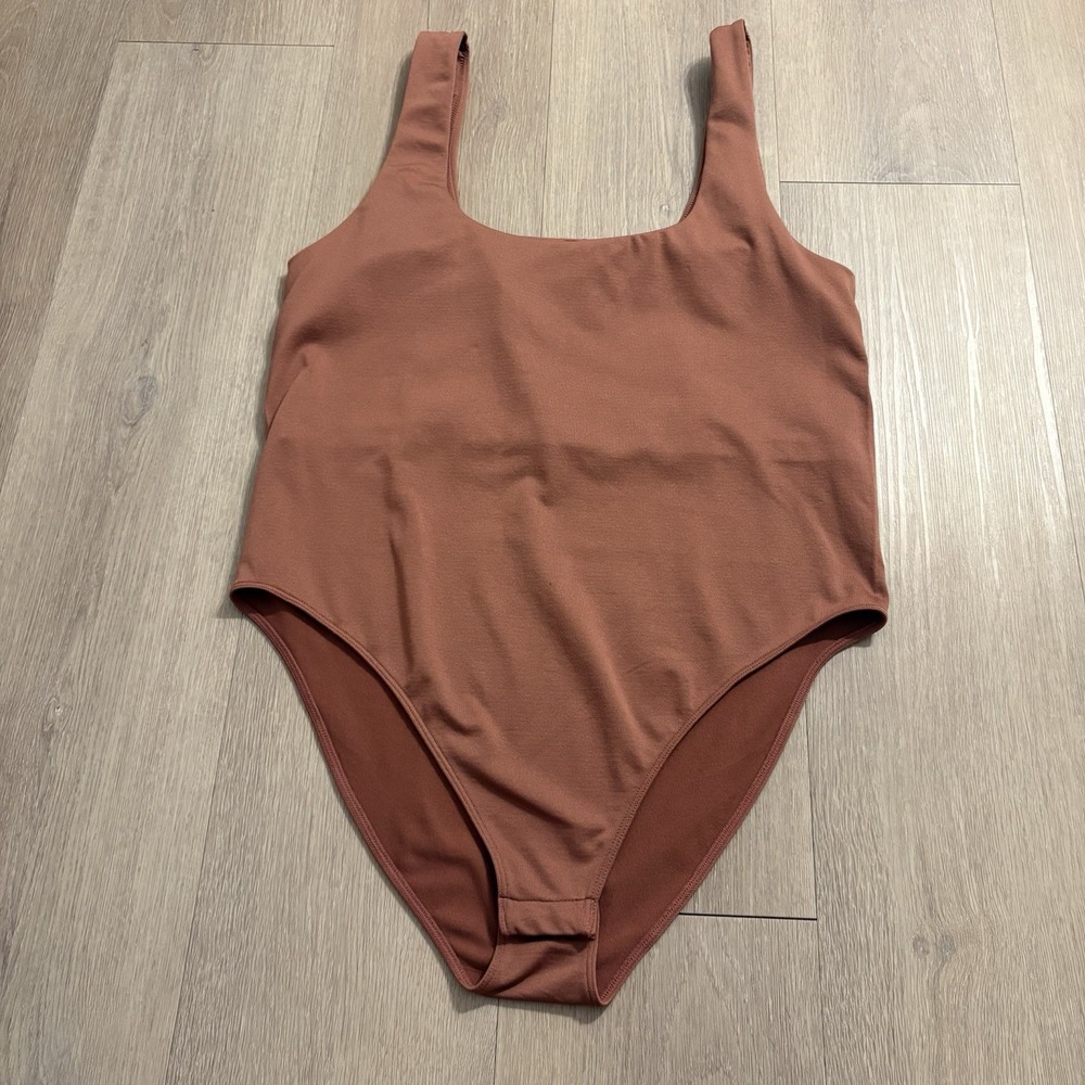 Target A New Day Womens Bodysuit Size XL Light Chocolate Brown Stretchy Comfy